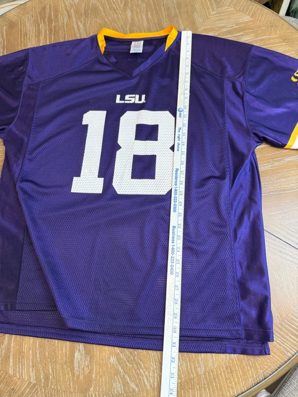 Pro Edge LSU Purple & Gold Football Jersey #18 - Picture 8 of 8